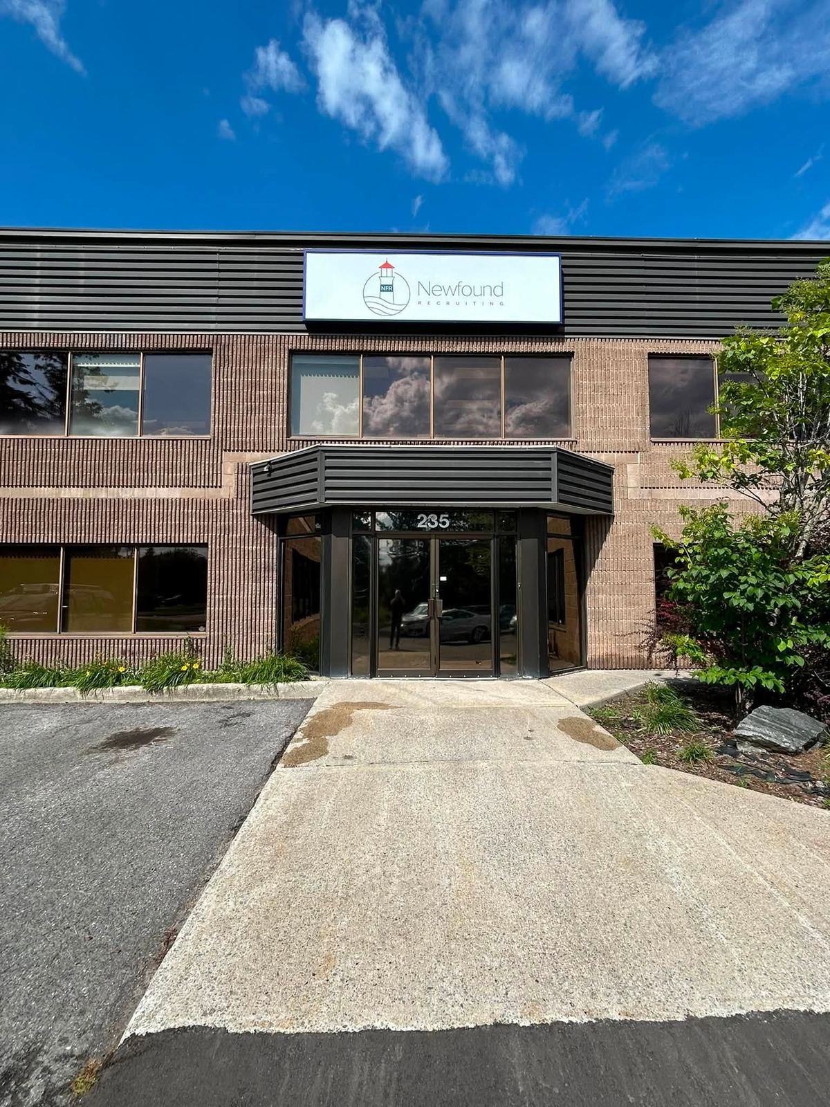 Newfound Recruiting office building entrance, a completed commercial job